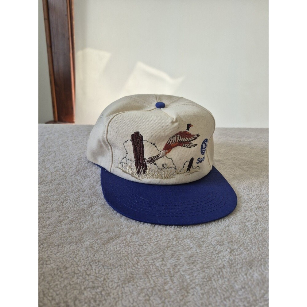 Vintage 90s Pheasant ICI Seeds Snapback Hat K-Products USA Agriculture